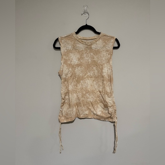 Pilcro Anthropologie Lotus Sleeveless Ruched Tank Top Size Medium Boho Granola - Picture 1 of 6